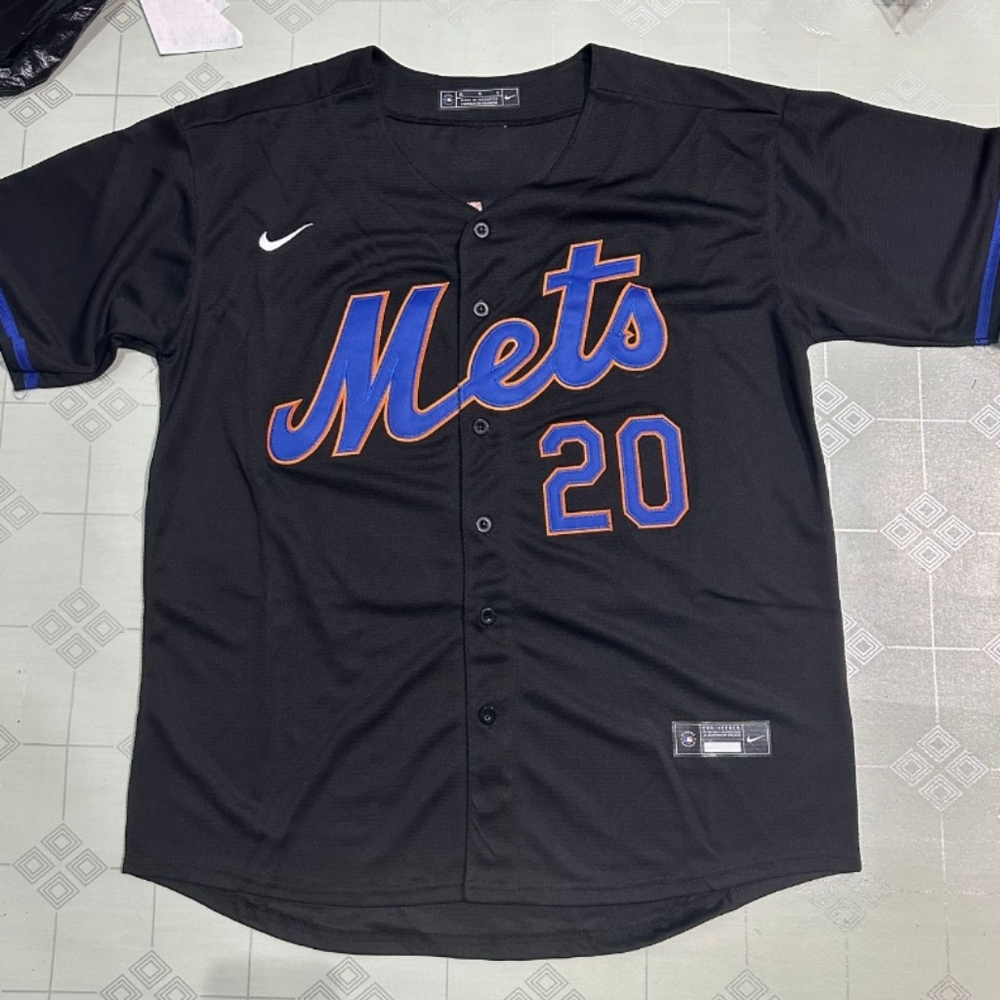 2025 NY Mets Nike Black Jersey #20 ALONSO